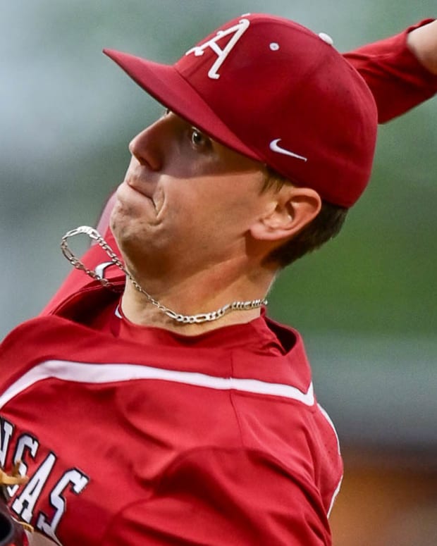 Razorbacks' Will McEntire in 6-3 win over Tennessee on Saturday night.